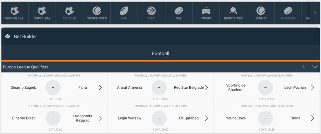 Nordicbet BetBuilder