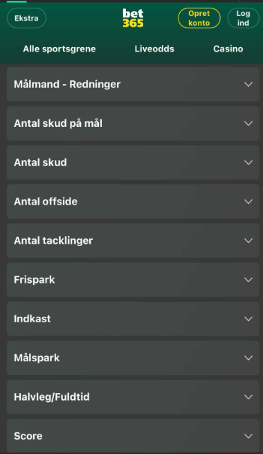 Bet365 spil muligheder